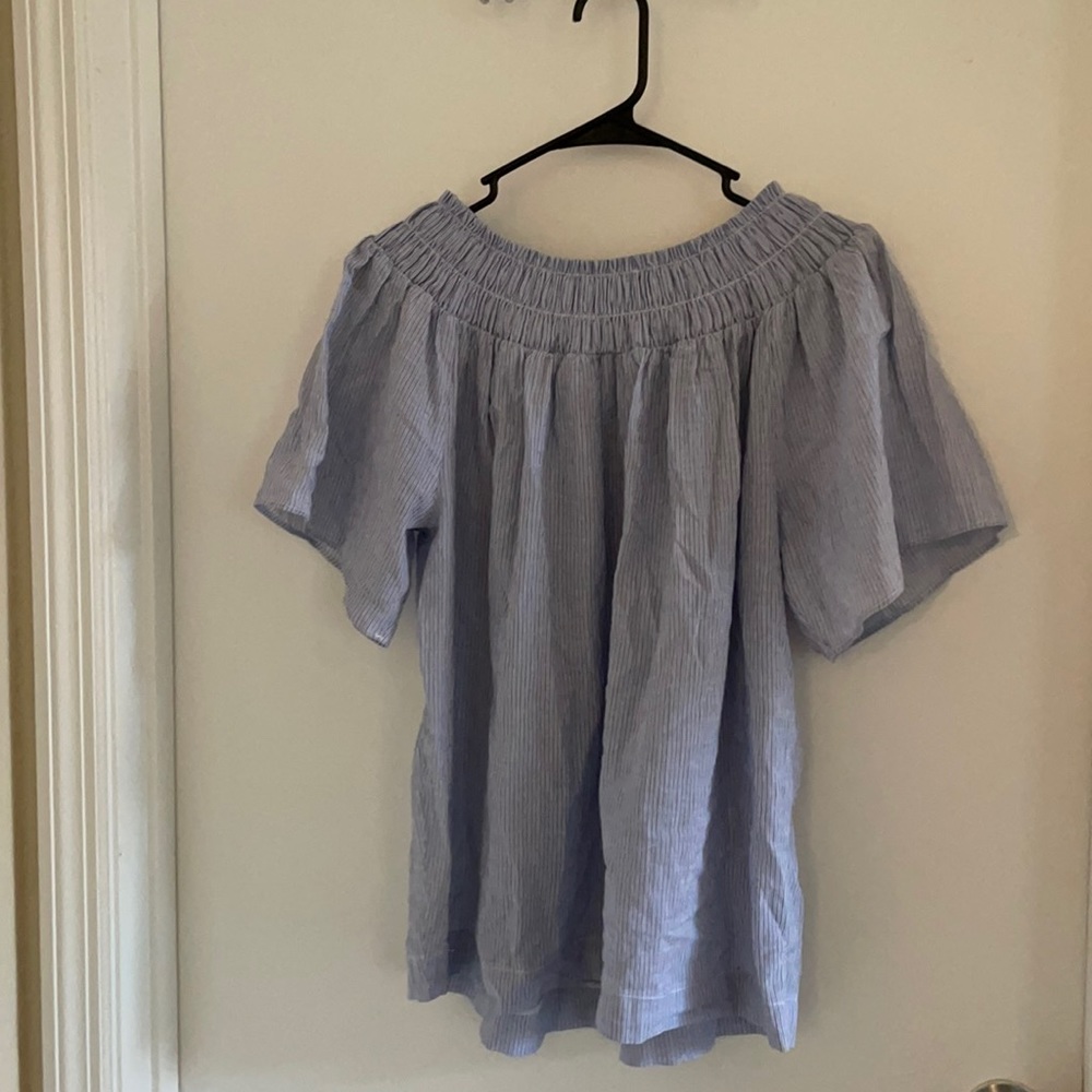 White & blue striped shirt from Target
